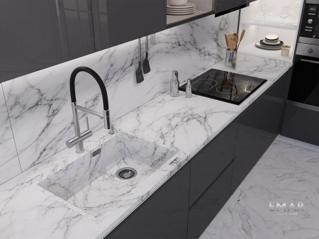 Кухонная мойка (66х50) EMAR EMB-660(TOP) White Elegant
