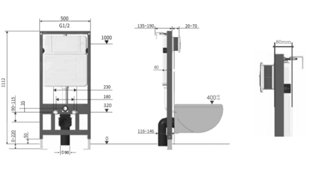 Система инсталяции для подвесного унитаза Vincea VIS-601