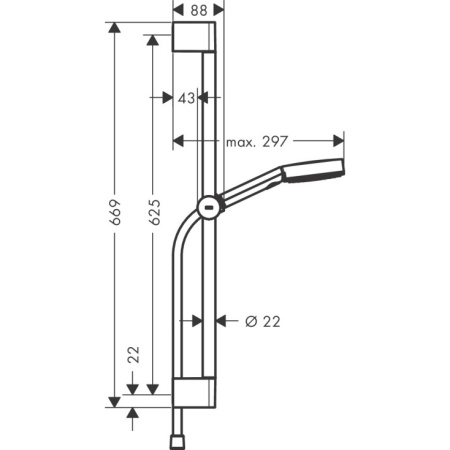 Душевой гарнитур Hansgrohe Pulsify Select 105 3jet Relaxation EcoSmart 24161000, хром