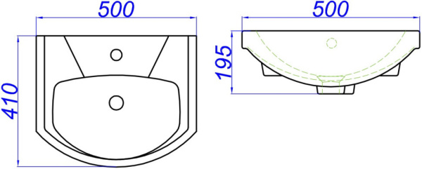 Раковины (50х40,5) Aqwella Элеганс 500 4620008195766