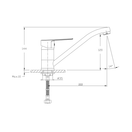 Смеситель для кухонной мойки RUSH Disco DI6935-26