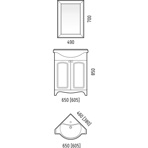 Тумба напольная угловая Corozo Классика 65 SD-00000316