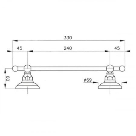 Полотенцедержатель Nicolazzi Classico 1483DB, темная бронза