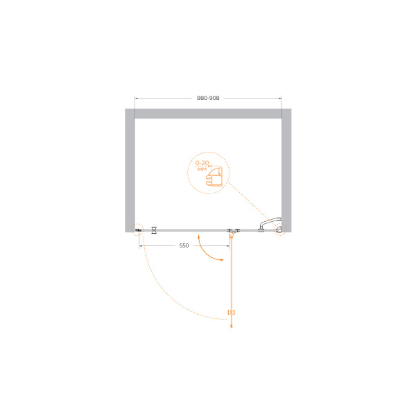 Душевая дверь (90х195) CEZARES VERONA VERONA-W-B-12-90-C-Cr