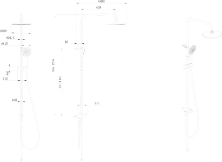 Душевая стойка  Kerama Marazzi Fonte FO.101.KM.CR