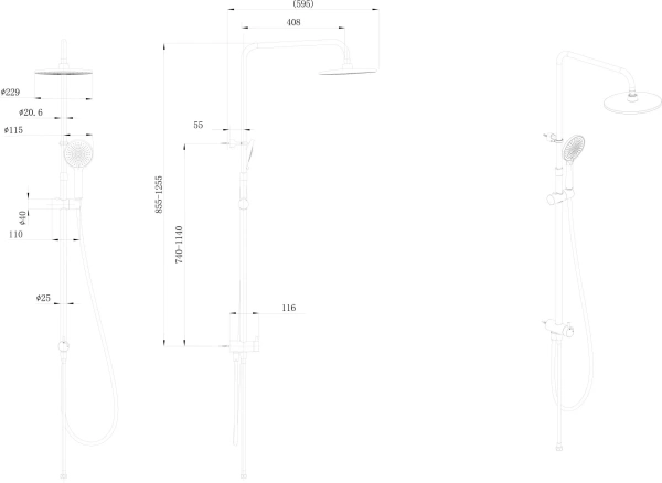 Душевая стойка  Kerama Marazzi Fonte FO.101.KM.CR
