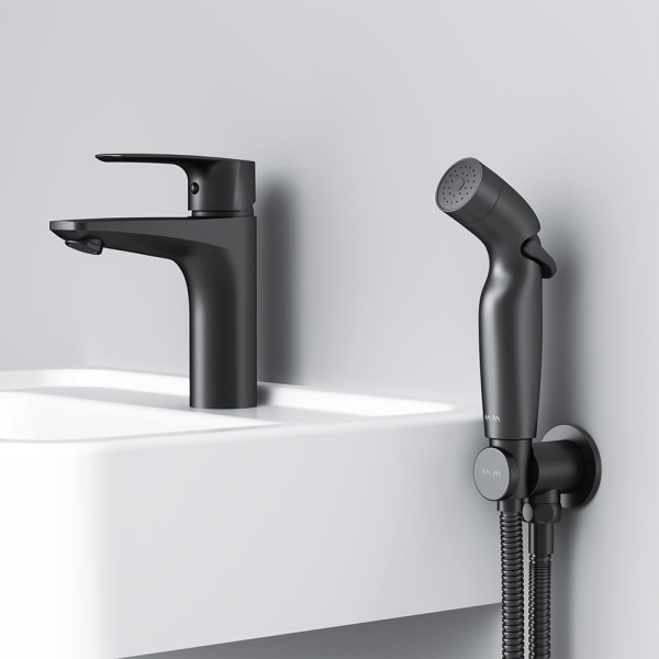 Смеситель для раковины с гигиеническим душем Am.Pm Gem F90A03022 Смеситель для раковины с гигиеническим душем Am.Pm Gem F90A03022