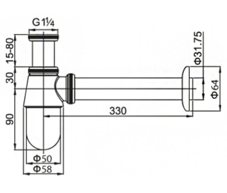 Сифон для раковины Cezares Articoli Vari CZR-SBA-01