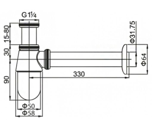 Сифон для раковины Cezares Articoli Vari CZR-SBA-01