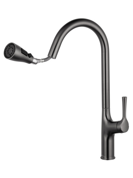 Смеситель для кухни с выдвижным изливом WONZON & WOGHAND, темный графит WW-AE54123-BGG Смеситель для кухни с выдвижным изливом WONZON & WOGHAND, темный графит WW-AE54123-BGG