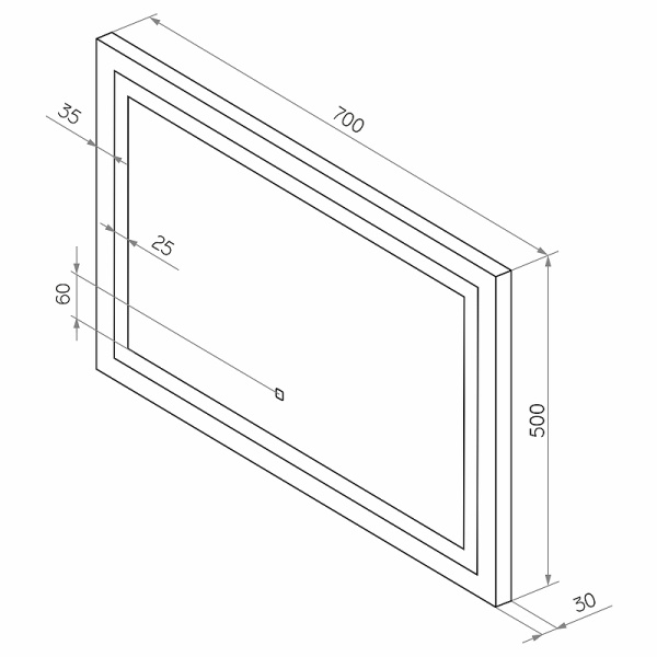 Зеркало с подсветкой (70х50) Continent Rimini ЗЛП680