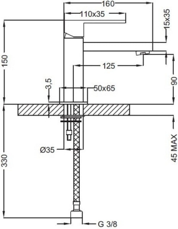 Смеситель для раковины Cezares Molveno MOLVENO-LSM1-01-W0
