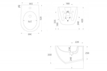 Биде подвесное Artceram FILE FLB001 03 00 nero