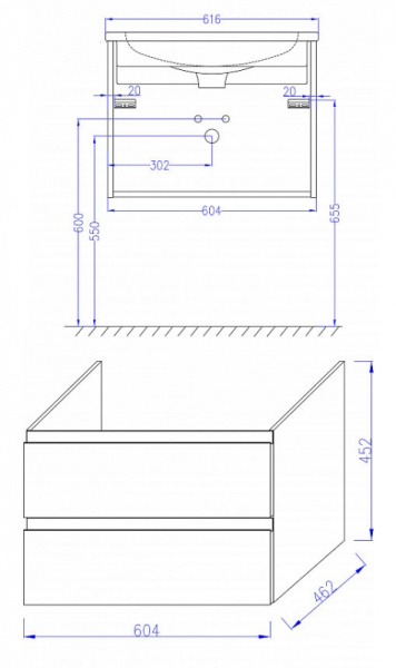 Тумба под раковину Jacob Delafon Madeleine (60x46) EB2052-J52 глянцевая