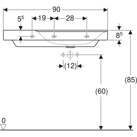 Раковина Geberit Xeno2 с полкой 90x48 500.535.01.1