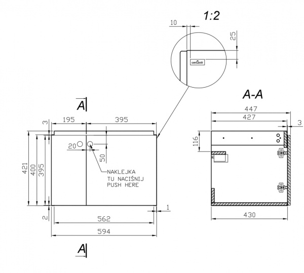 Тумба под раковину Cersanit COLOUR 60 64258