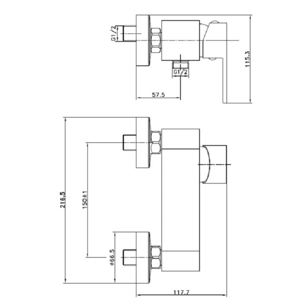 Смеситель для душа Cersanit ELIO 63046