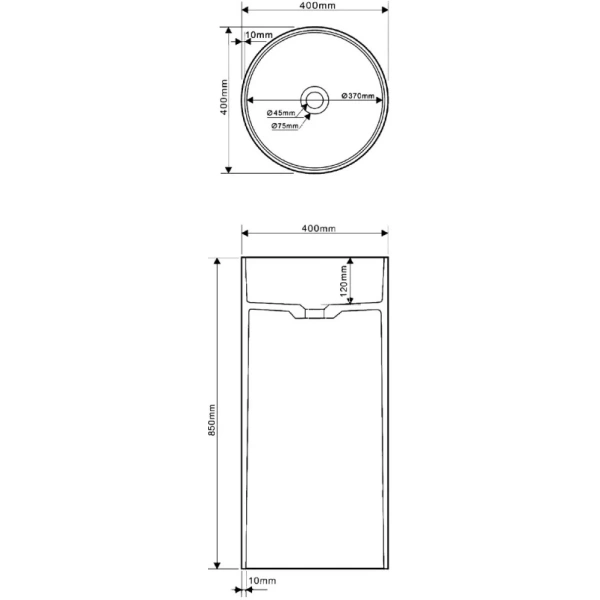 Раковина отдельностоящая ABBER Stein AS2516 белая матовая