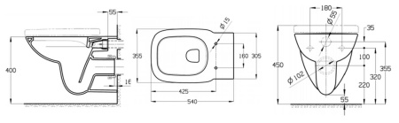 Унитаз подвесной безободковый Roca Debba  Rimless 34699L00Y