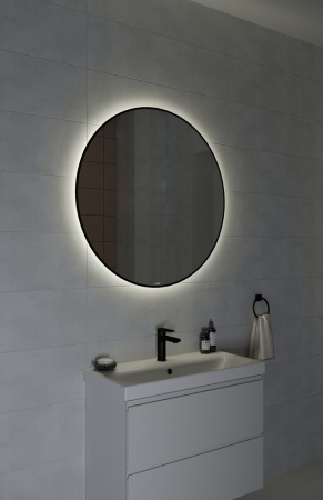 Зеркало Cersanit ECLIPSE smart 90x90 в черной рамке 64148