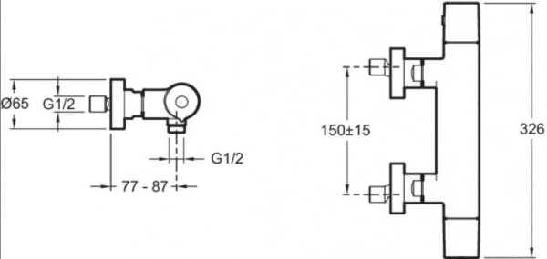 Смеситель для душа термостатический Jacob Delafon Avid E97384-CP
