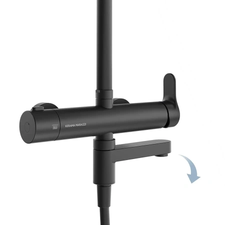 Душевая система с изливом Kerama Marazzi Fonte FO.202.KM.BLK.M черный