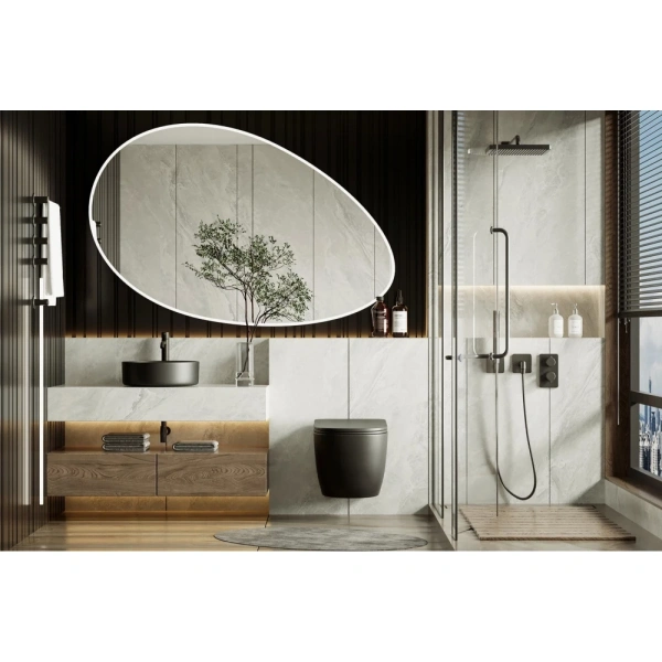 Унитаз ABBER Bequem AC1100TMB подвесной черный, безободковый, смыв торнадо