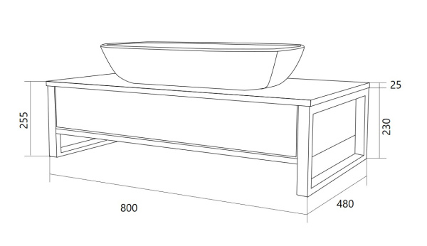 Тумба под раковину 1Marka  Grunge Loft 80П У85842