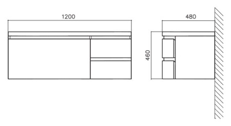 Тумба для раковины BelBagno Prospero BB1200DC/RL