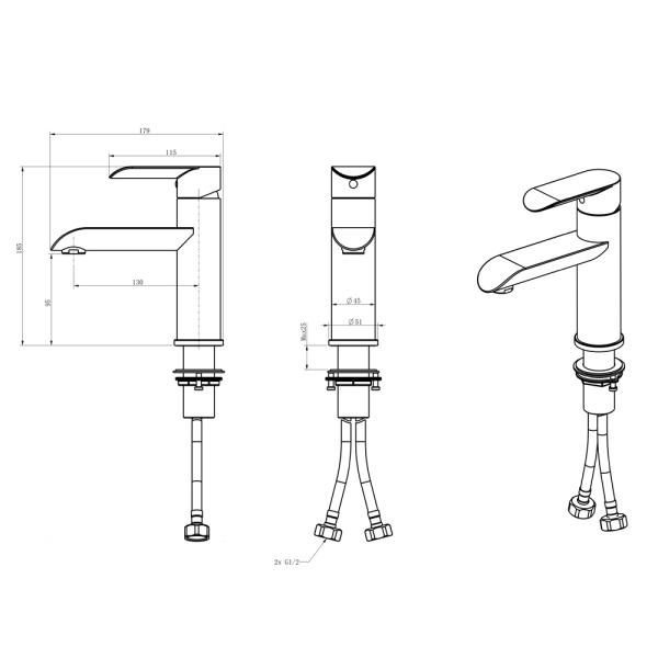 Смеситель для раковины Melana Paola Hi-tech 610601
