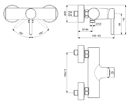Смеситель для душа Ideal Standard Ceraline BC200U4