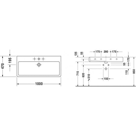 Умывальник Duravit 0454100000