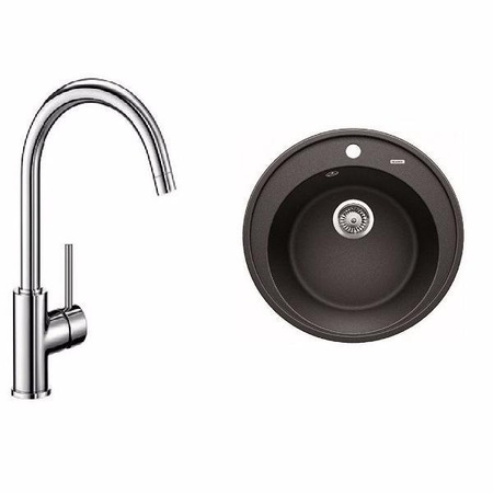 Комплект Blanco RIONA 45 (антрацит) + MIDA (хром) 521396M1