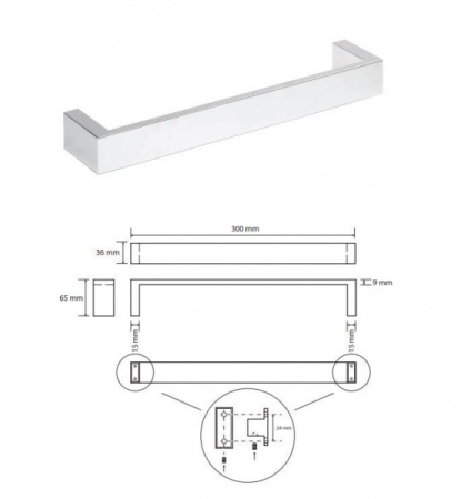Полотенцедержатель 30см Bemeta Gamma 145804012