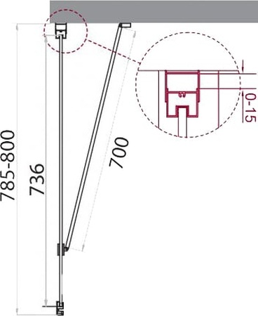 Боковая панель (80х195) BelBagno MARMI-80-FIX-C-Cr