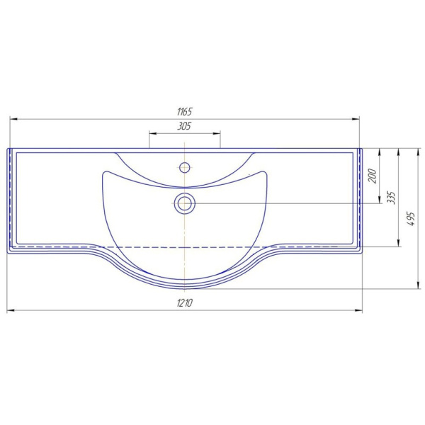 Раковина (121х49,5) СаНта Классик 120