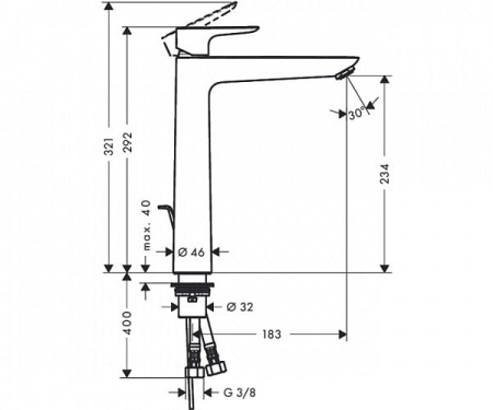 Смеситель для раковины Hansgrohe Talis E 71716000