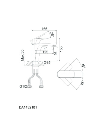 Смеситель для раковины D&K Berlin Technische (DA1432115)