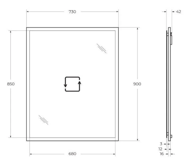 Зеркало (73х90) Cezares Tiffany 45043 Bianco opaco
