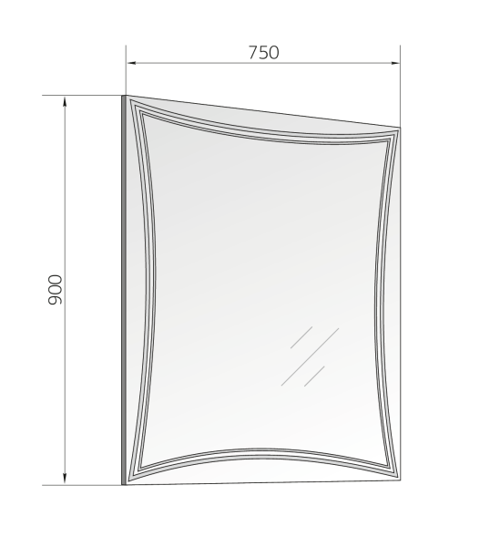 Зеркало (75х90)  Marka One Brio 75 У26295