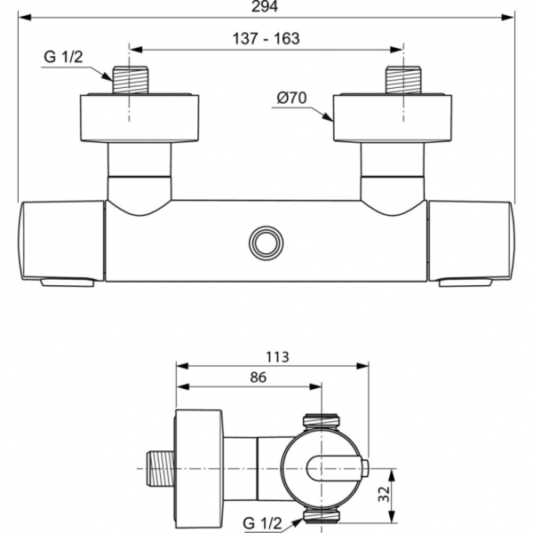 Термостат для душа Ideal Standard CERATHERM 100 A4639AA