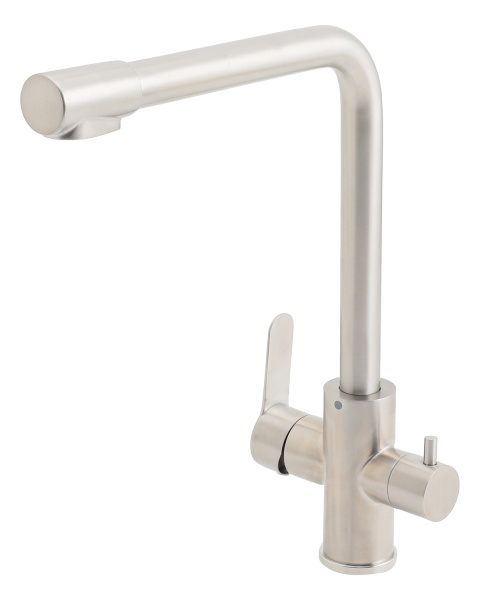 Смеситель для кухни однорычажный с каналом для питьевой воды Orange Steel M99-008ni  никель