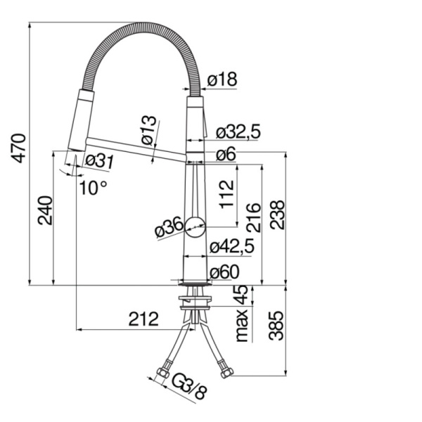 Смеситель для кухни Nobili Levante MV123300CR
