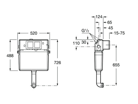Смывной бачок для приставного унитаза Roca Basic Tank 890090200