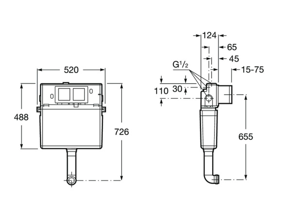 Смывной бачок для приставного унитаза Roca Basic Tank 890090200