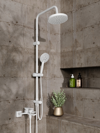 Душевая система смеситель с изливом Orange Lutz M04-932w  белый