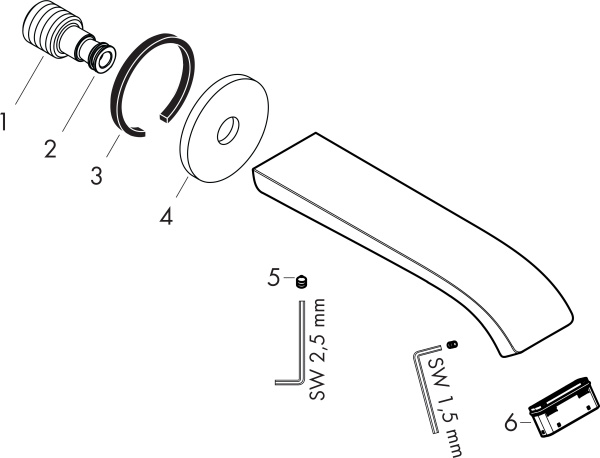 Излив для ванны Hansgrohe Vivenis 75410000 хром