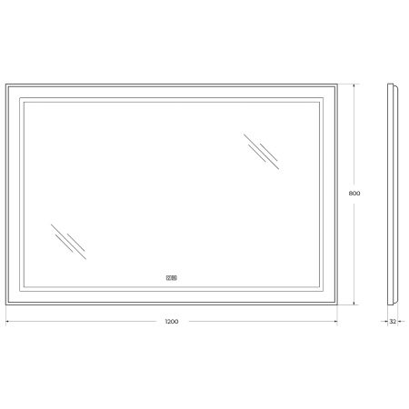 Зеркало (120х80) BelBagno Kraft SPC-KRAFT-1200-800-LED-TCH-WARM-NERO с подсветкой