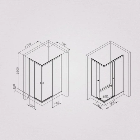 Душевой уголок (120х80) Am.Pm X-Joy W94G-403-120280-BT1K черный матовый