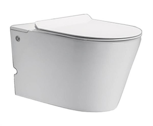 Подвесной безободковый унитаз Cerutti Spa Argentera Aria C-380C с импульсным смывом, сиденье Soft Close, белый